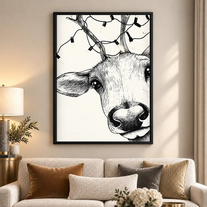 Curious Deer Close Up Wall Art 5