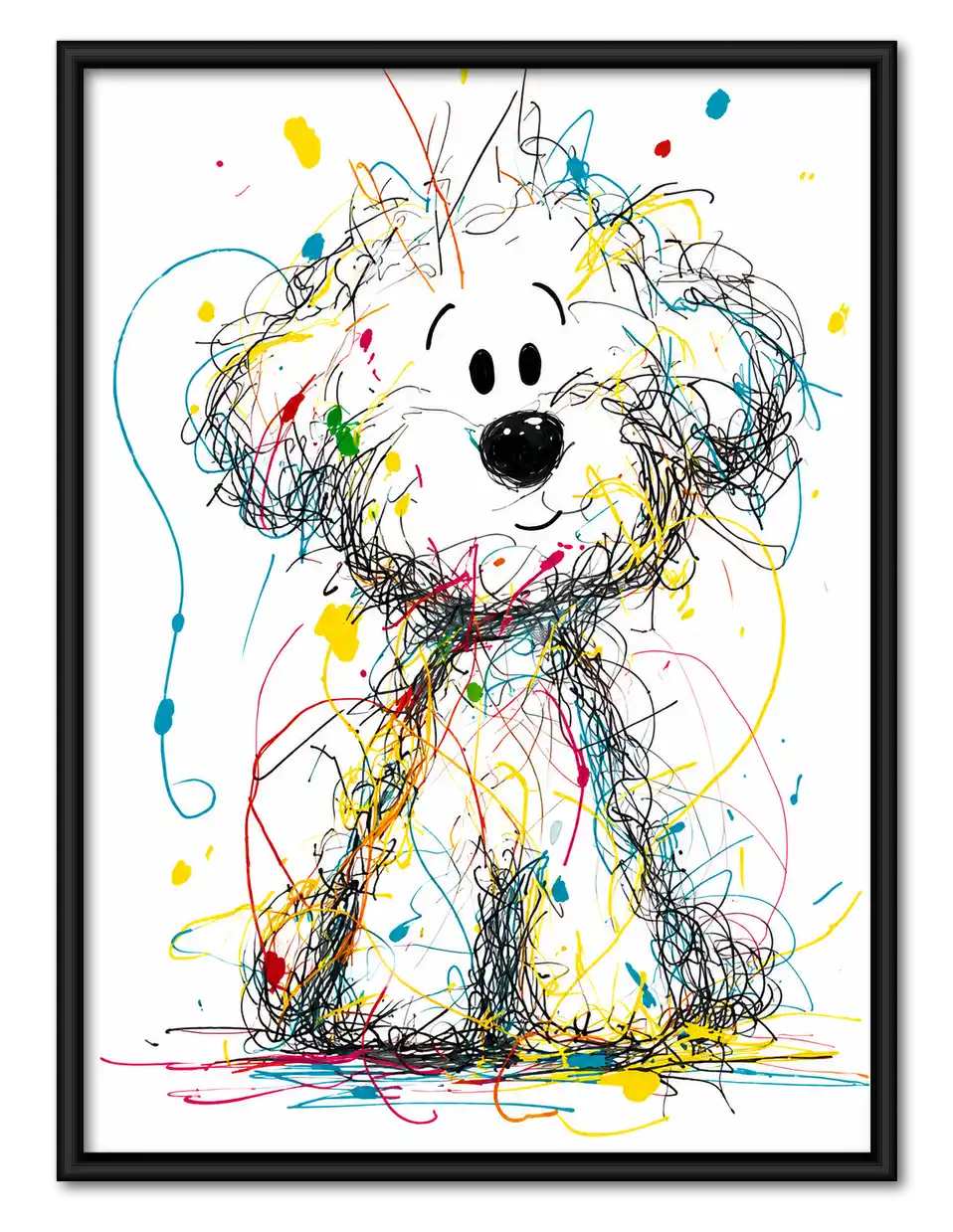 Curious Scribble Dog Wall Art 1