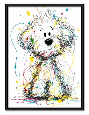 Curious Scribble Dog Wall Art