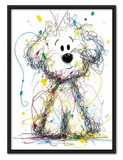 Curious Scribble Dog Wall Art