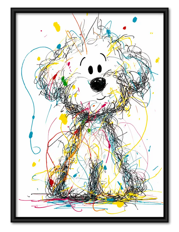Curious Scribble Dog Wall Art