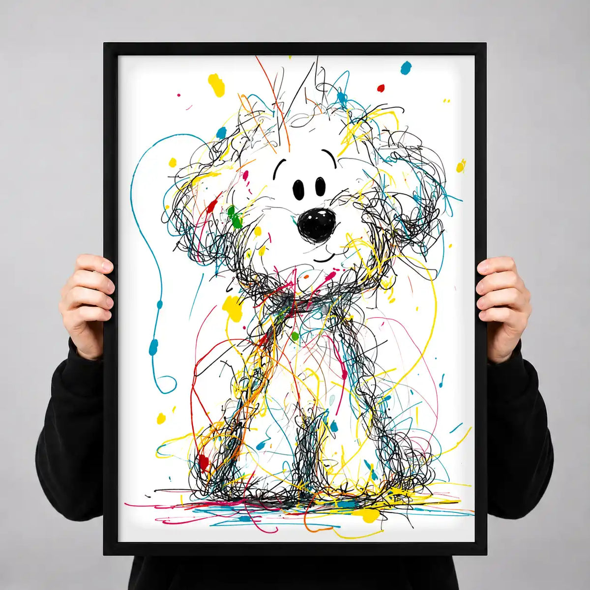Curious Scribble Dog Wall Art 3