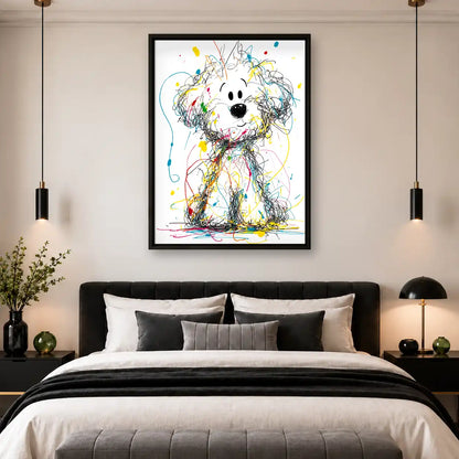 Curious Scribble Dog Wall Art 4