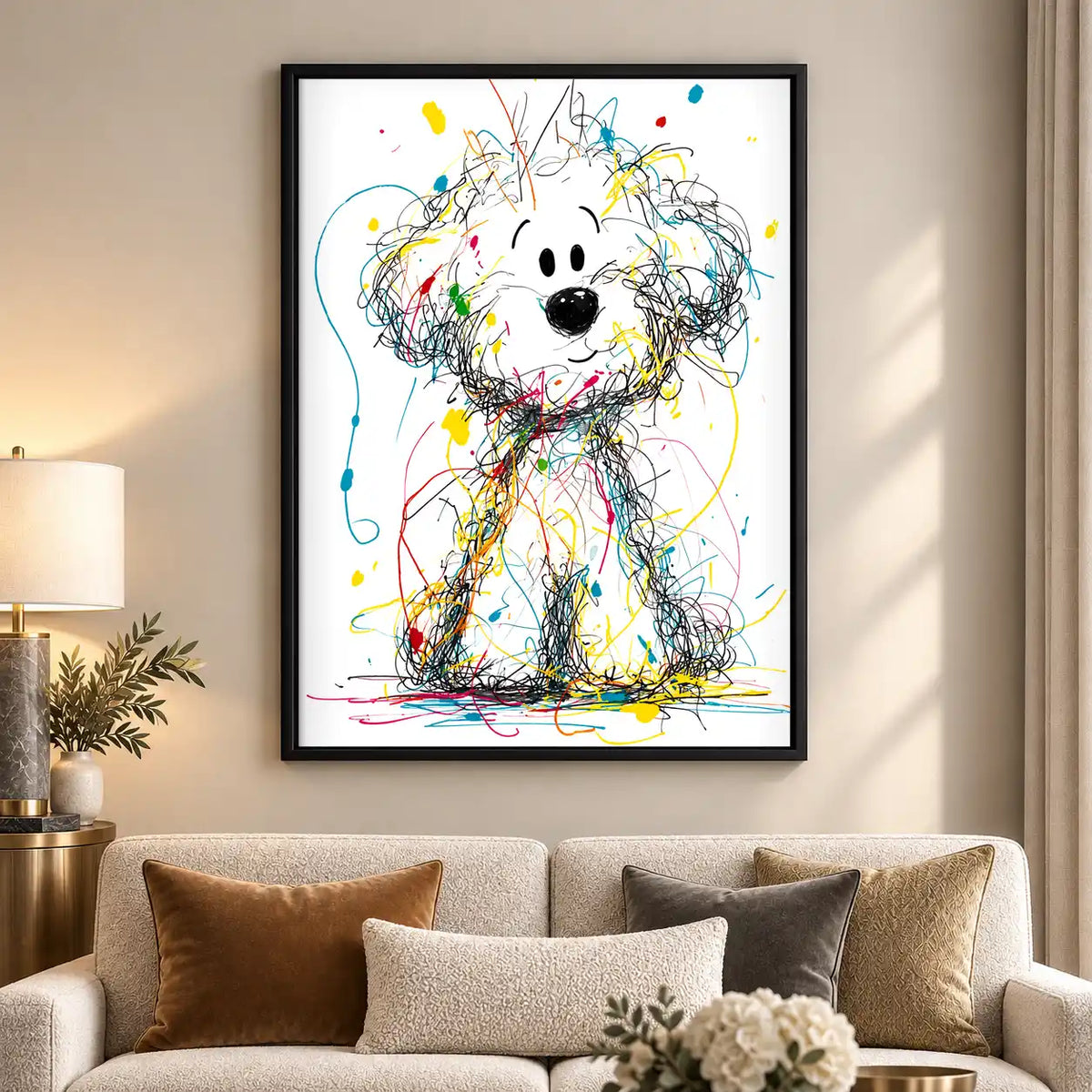 Curious Scribble Dog Wall Art 5