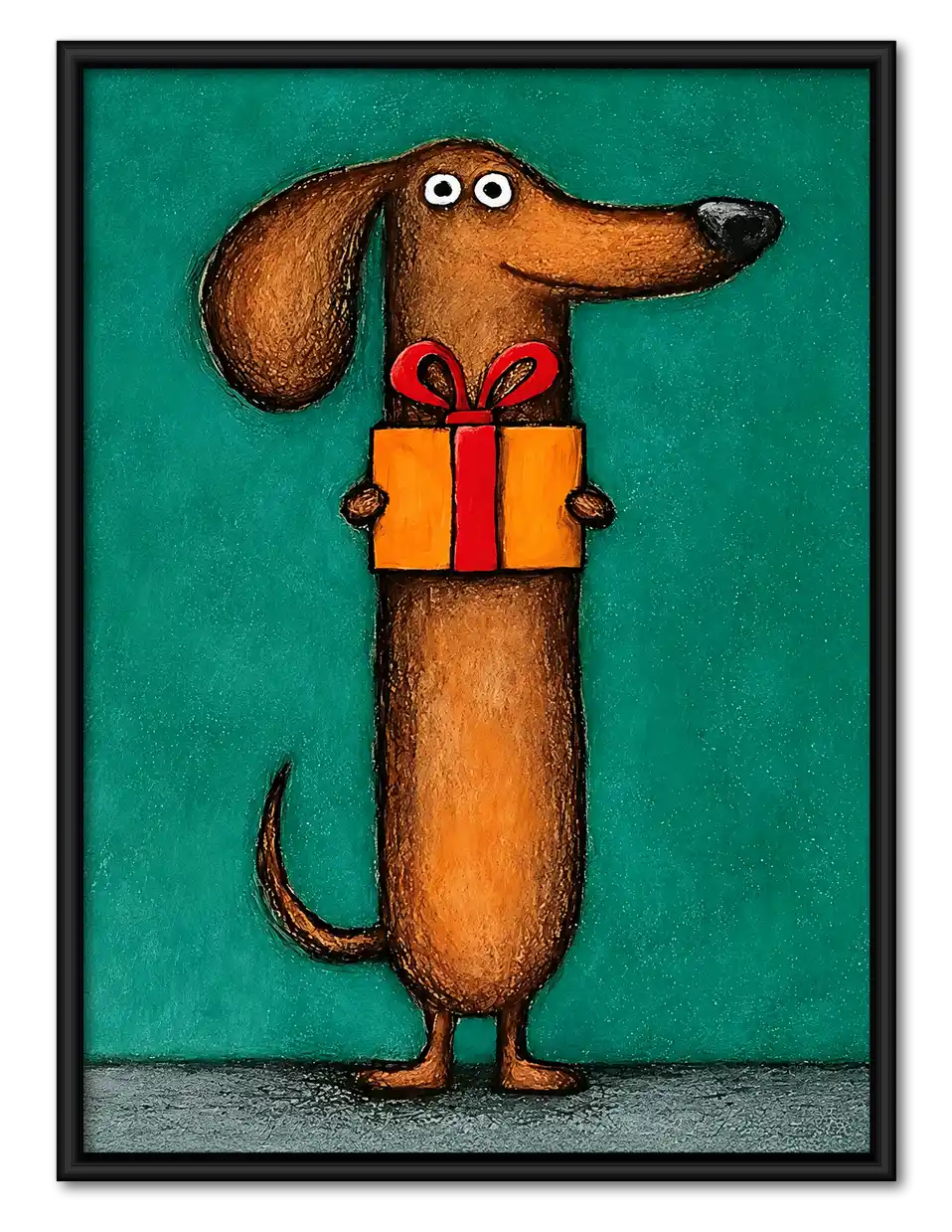 Dachshund Bearing Gift Wall Art 1