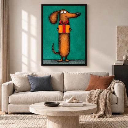 Dachshund Bearing Gift Wall Art 2