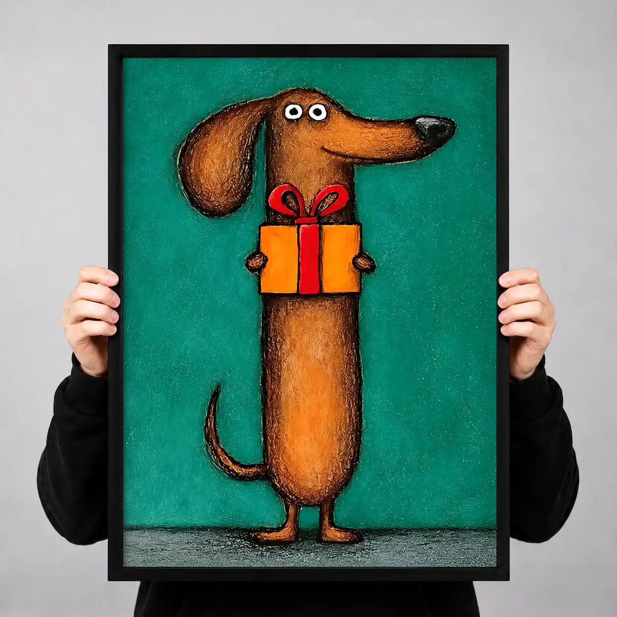 Dachshund Bearing Gift Wall Art 3