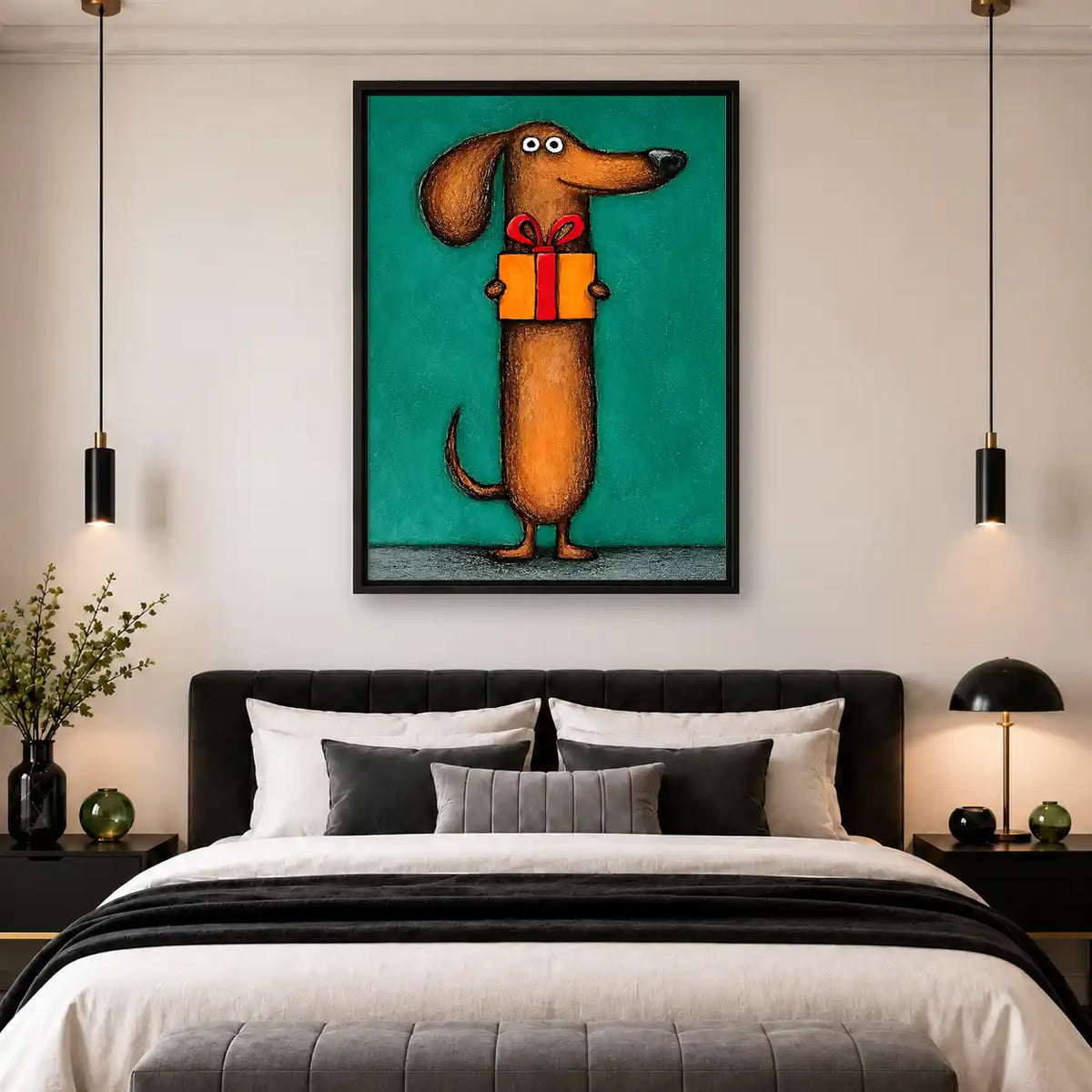 Dachshund Bearing Gift Wall Art 4