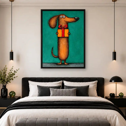 Dachshund Bearing Gift Wall Art 4