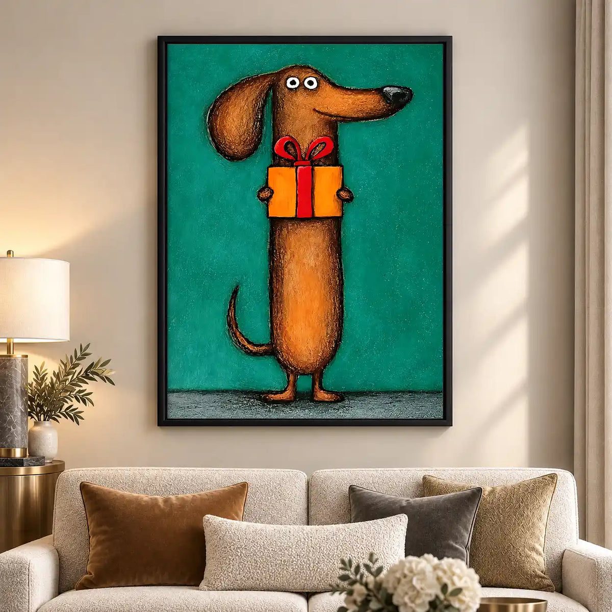 Dachshund Bearing Gift Wall Art 5