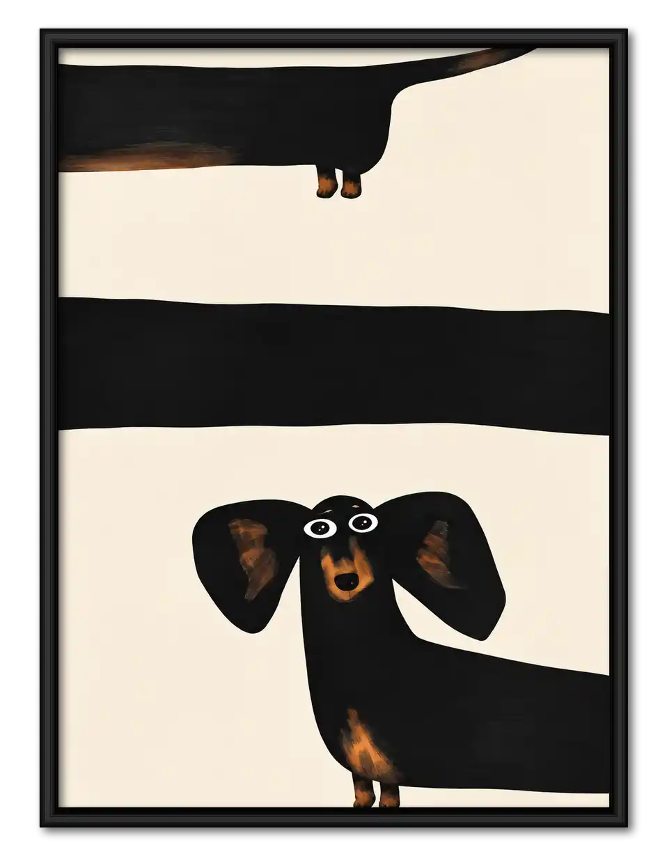 Dachshund Between Bold Stripes Wall Art 1