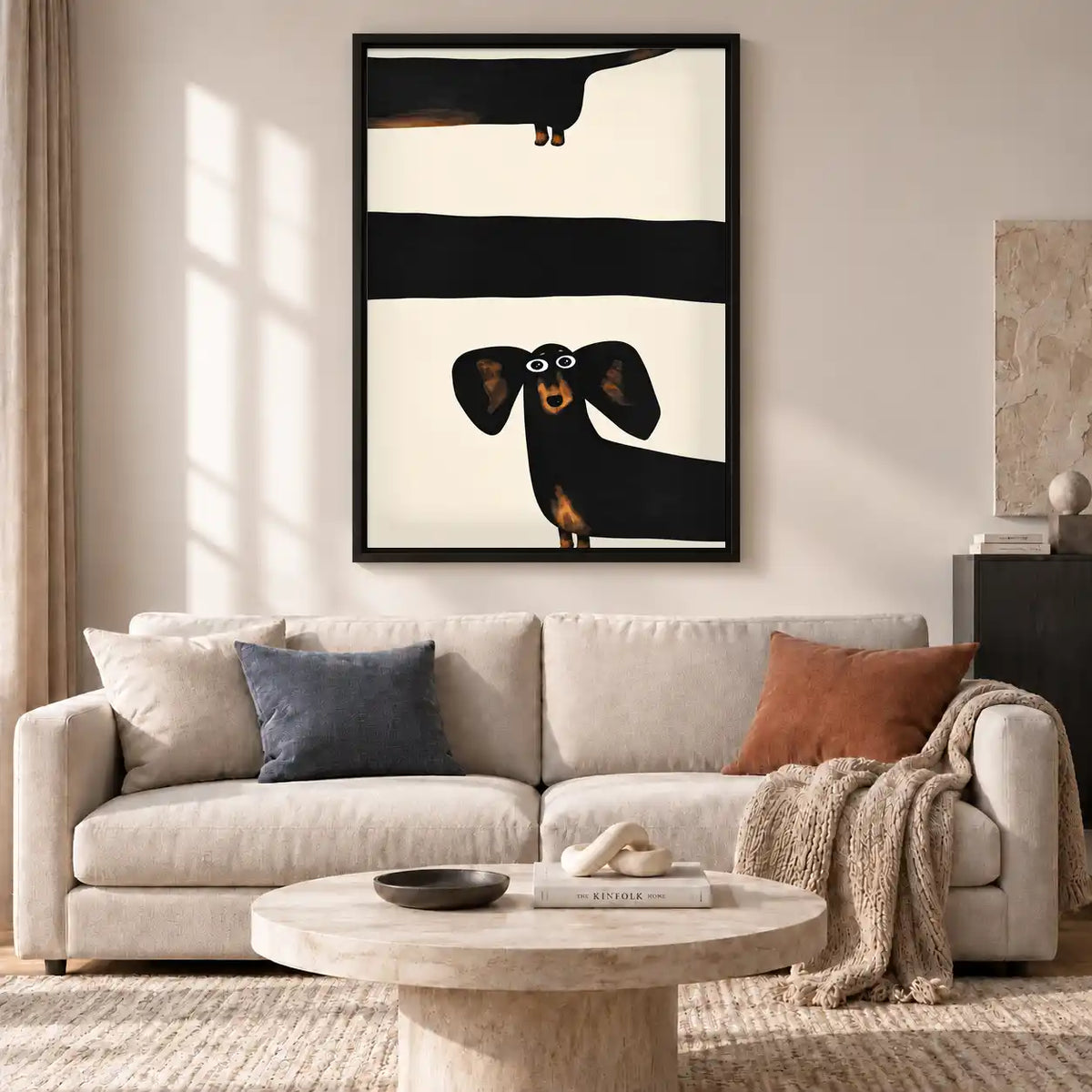 Dachshund Between Bold Stripes Wall Art 2