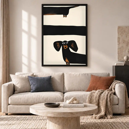 Dachshund Between Bold Stripes Wall Art 2
