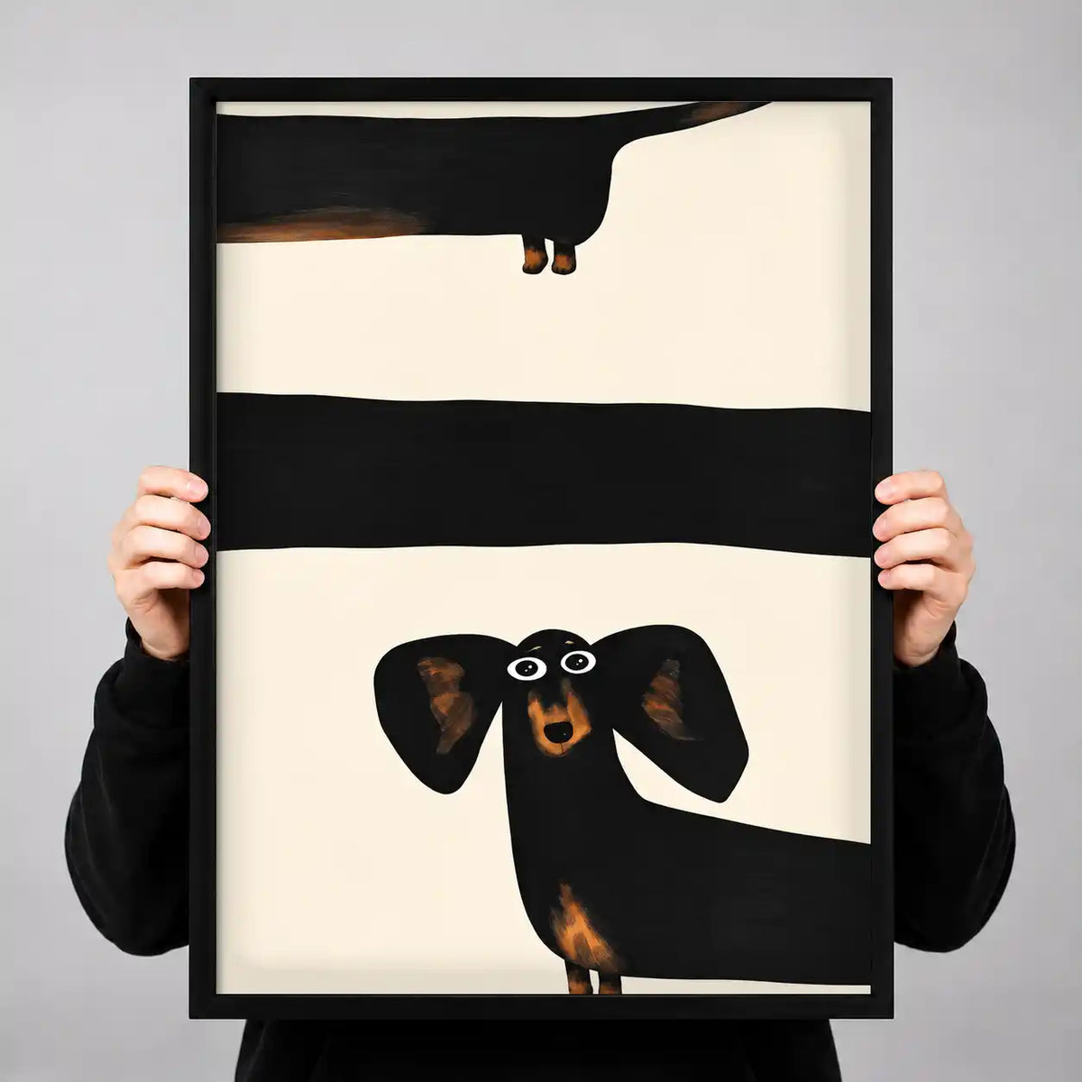 Dachshund Between Bold Stripes Wall Art 3