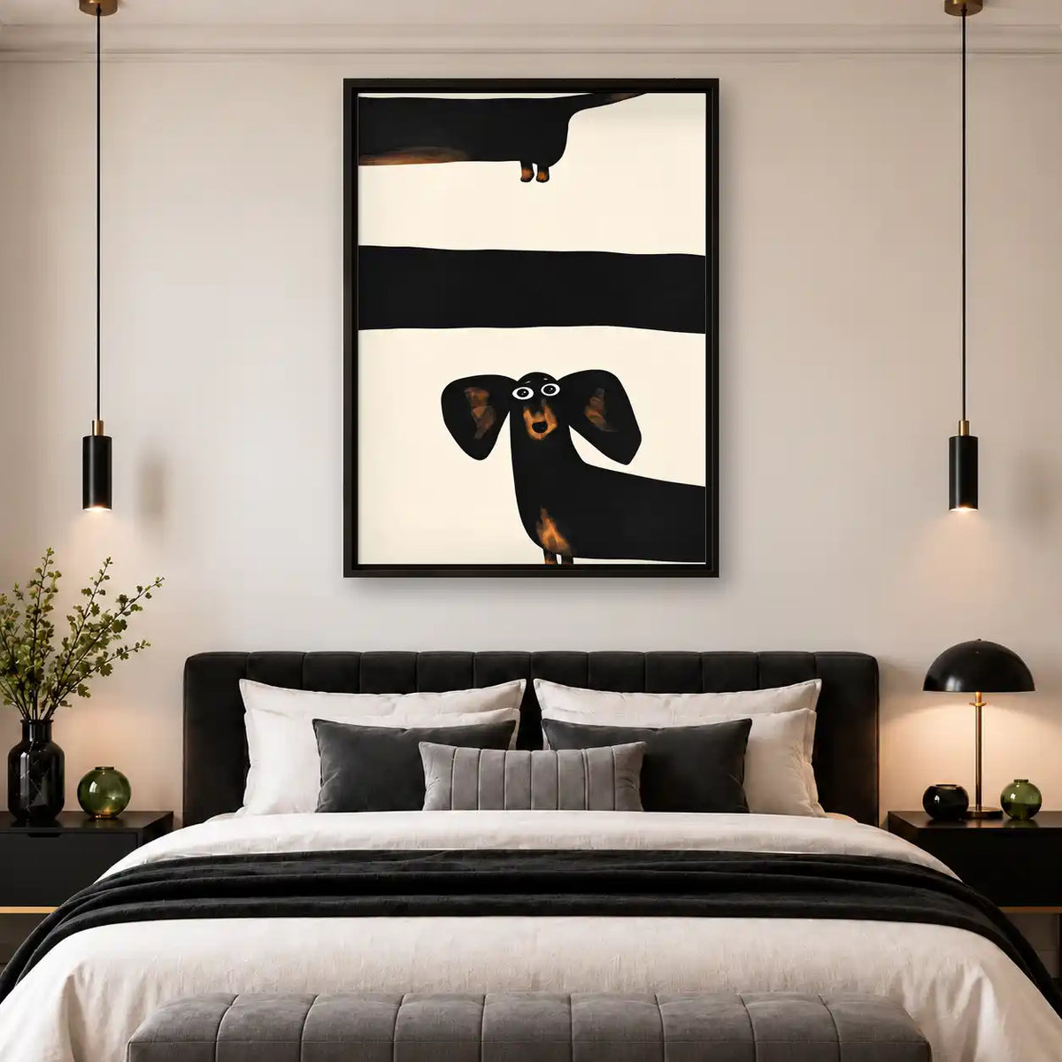 Dachshund Between Bold Stripes Wall Art 4