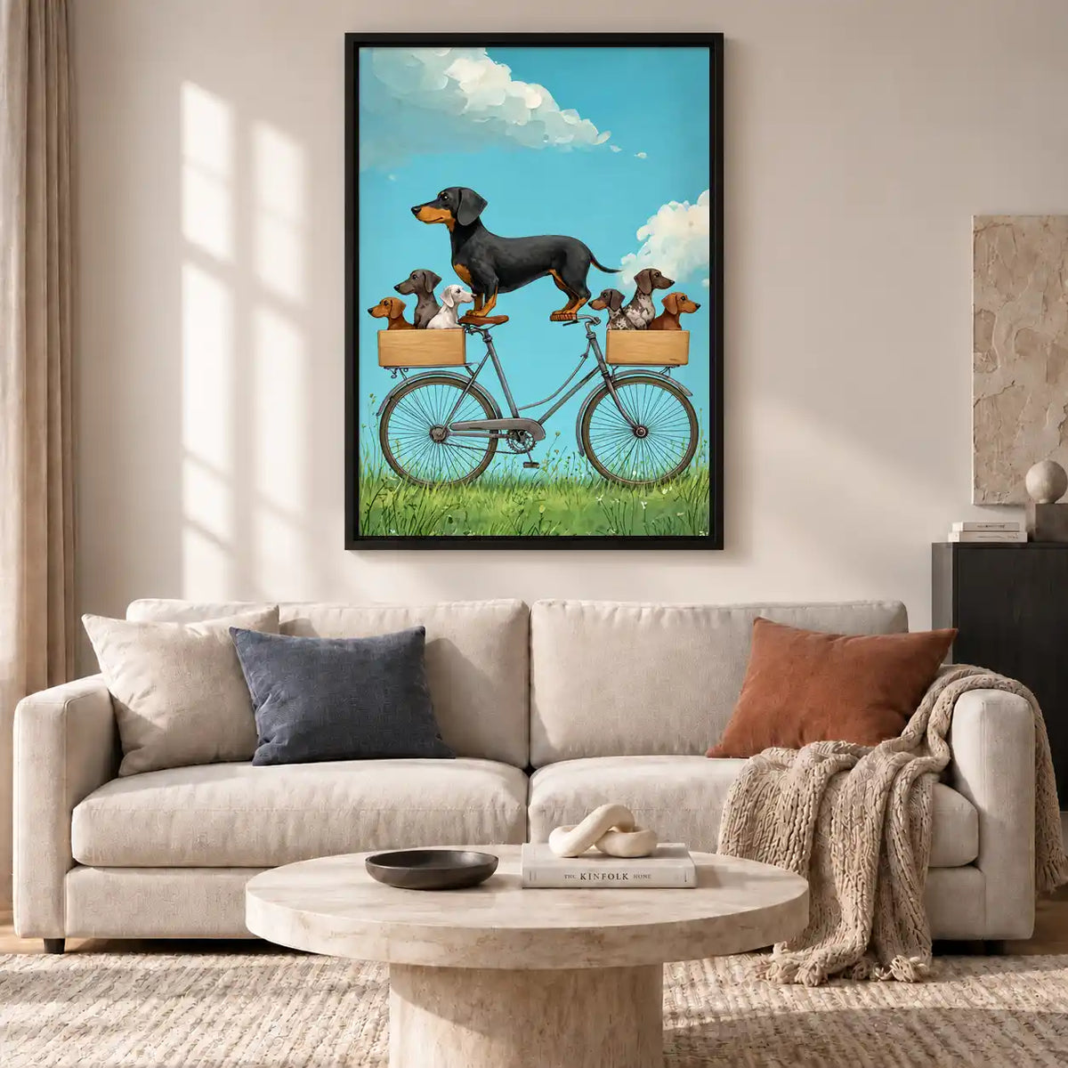 Dachshund Family Bicycle Ride Wall Art 2