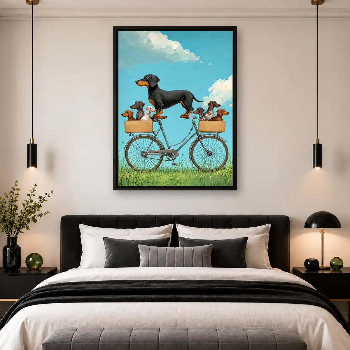 Dachshund Family Bicycle Ride Wall Art 4
