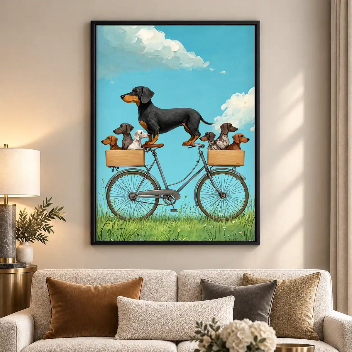 Dachshund Family Bicycle Ride Wall Art 5
