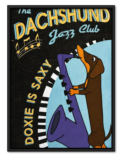 Dachshund Jazz Saxophone Wall Art 1