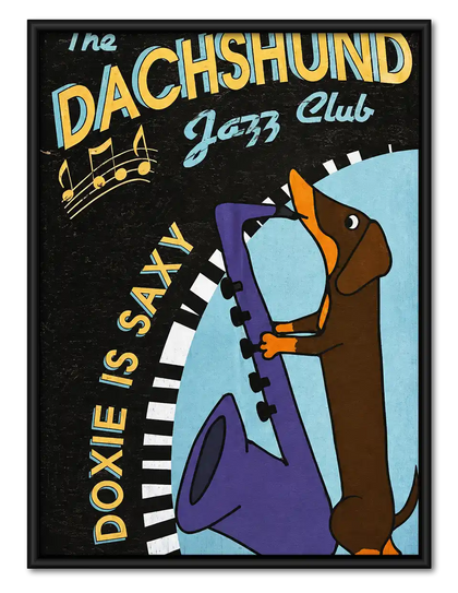 Dachshund Jazz Saxophone Wall Art
