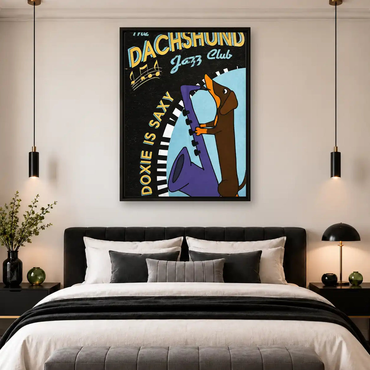 Dachshund Jazz Saxophone Wall Art 4