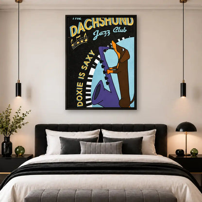 Dachshund Jazz Saxophone Wall Art 4