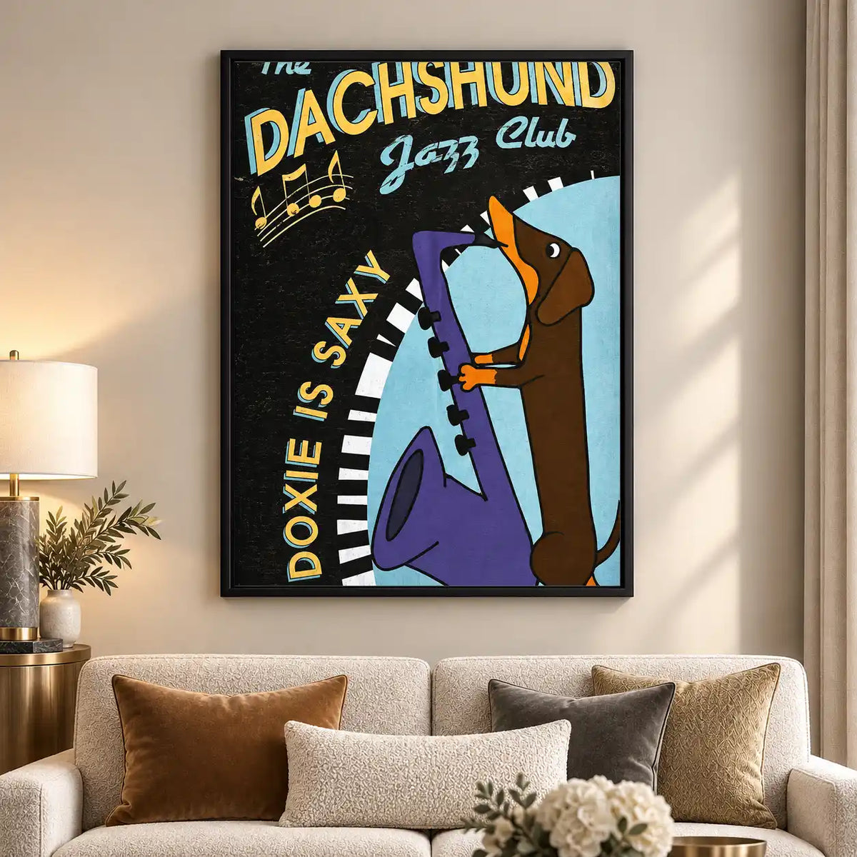 Dachshund Jazz Saxophone Wall Art 5