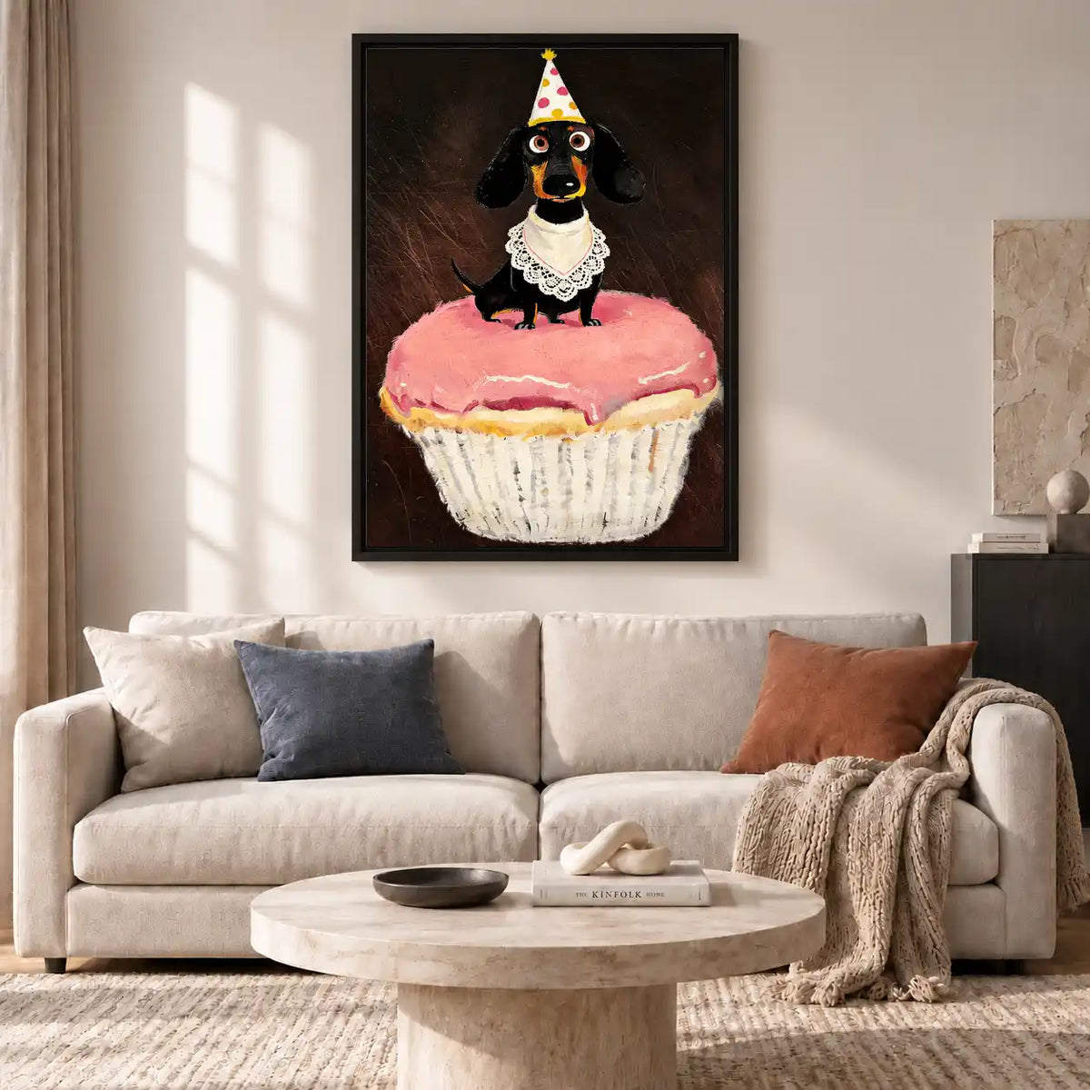 Dachshund On Birthday Cupcake Wall Art 2