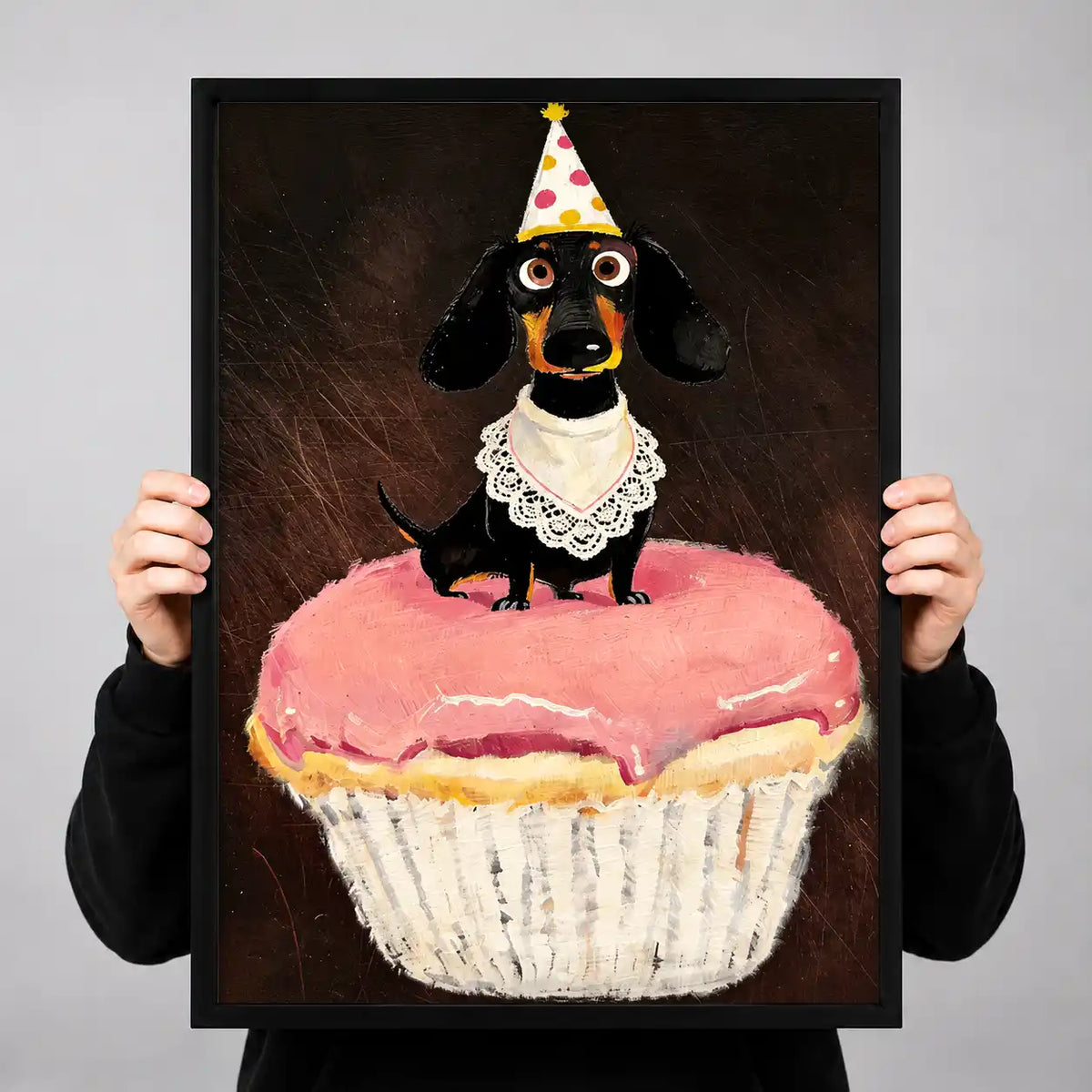 Dachshund On Birthday Cupcake Wall Art 3