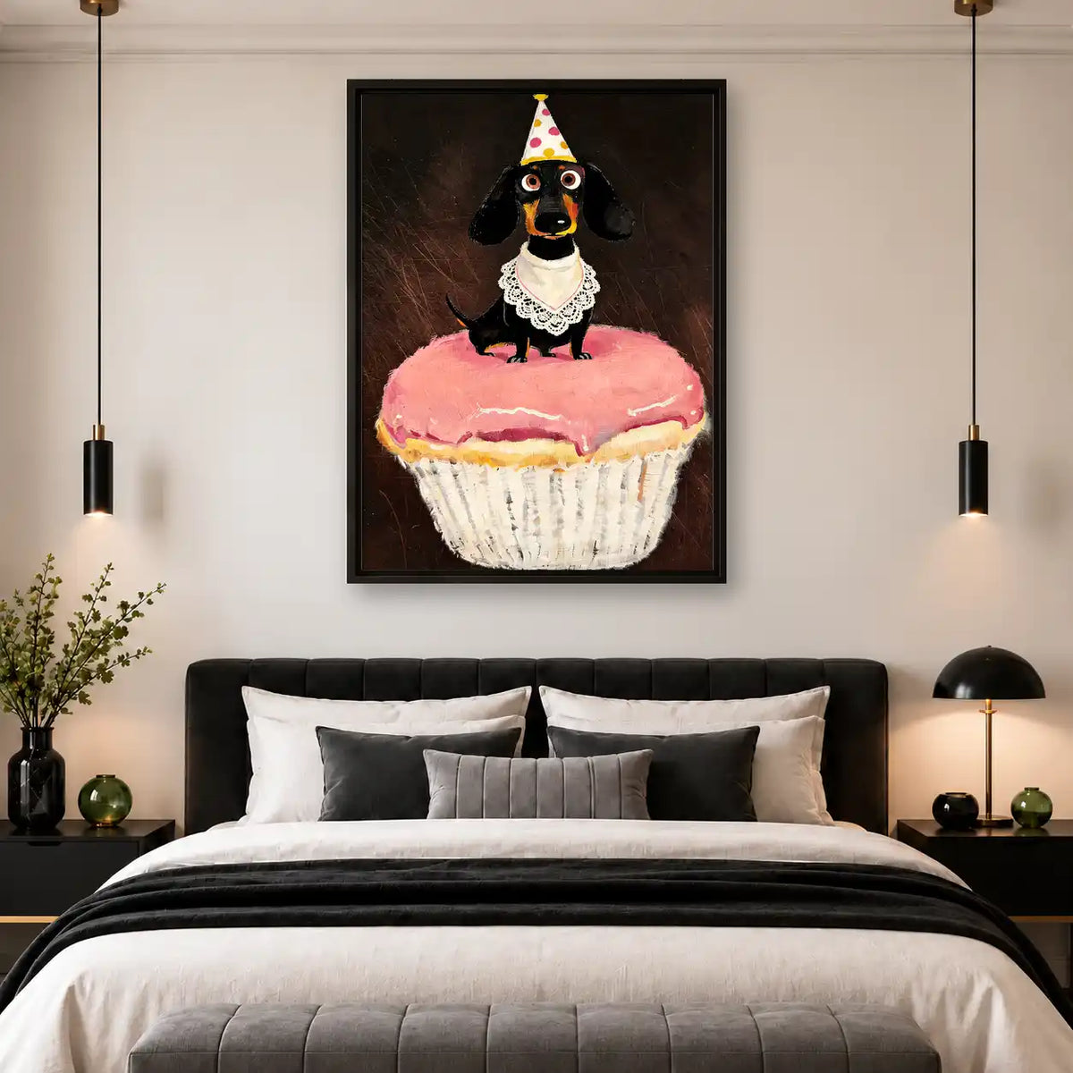 Dachshund On Birthday Cupcake Wall Art 4