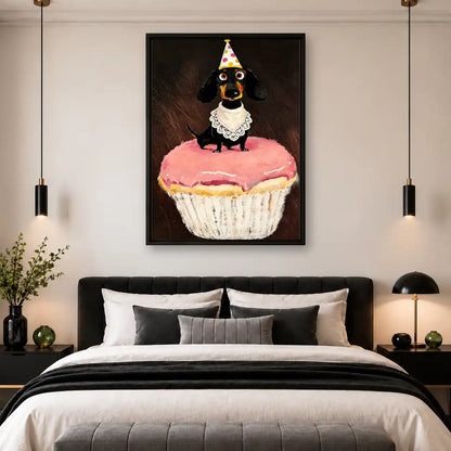 Dachshund On Birthday Cupcake Wall Art 4