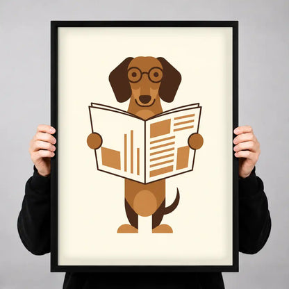 Dachshund Reading Newspaper Wall Art 3