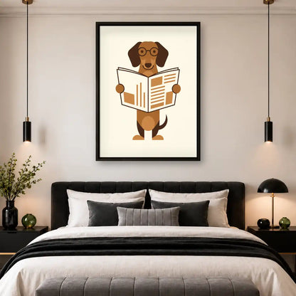 Dachshund Reading Newspaper Wall Art 4