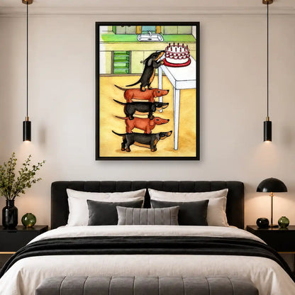 Dachshund Tower Reaching Cake Wall Art 4