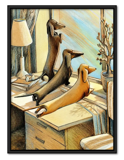 Dachshund Trio At Home Wall Art