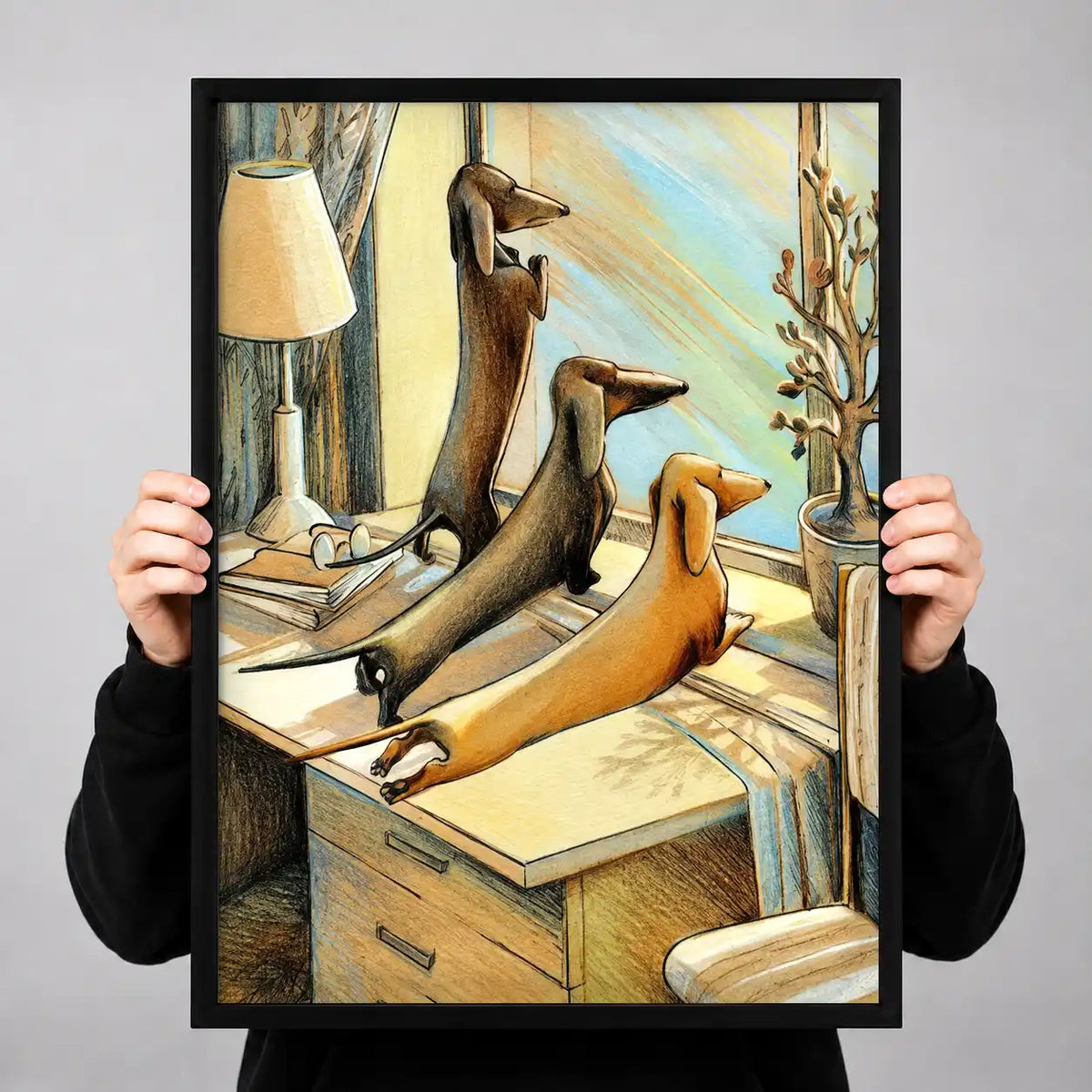 Dachshund Trio At Home Wall Art 3