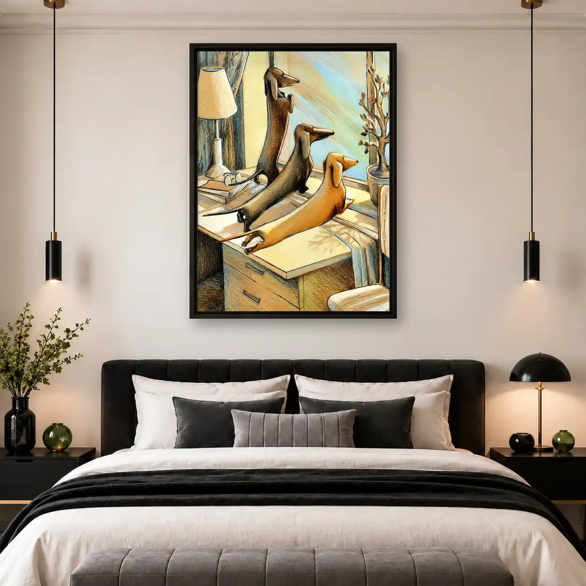 Dachshund Trio At Home Wall Art 4