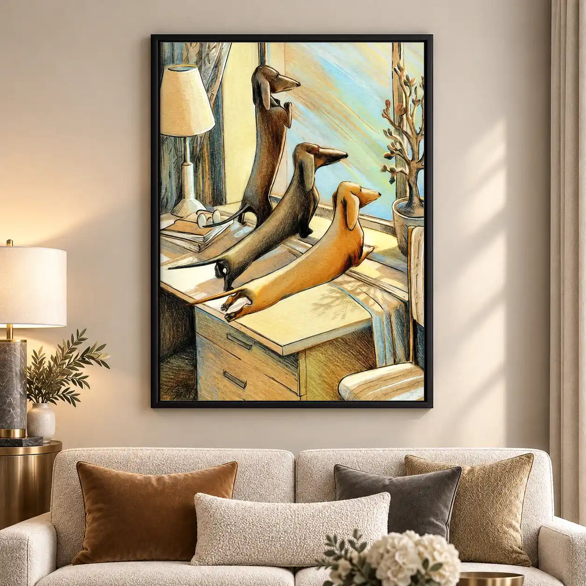 Dachshund Trio At Home Wall Art 5