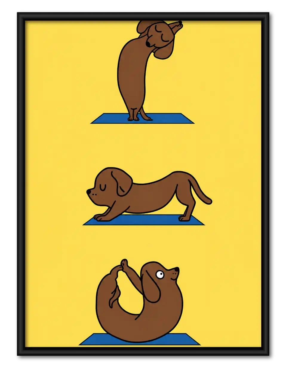 Dachshund Yoga Poses Wall Art 1