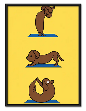 Dachshund Yoga Poses Wall Art
