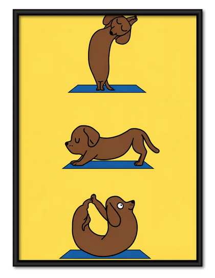 Dachshund Yoga Poses Wall Art