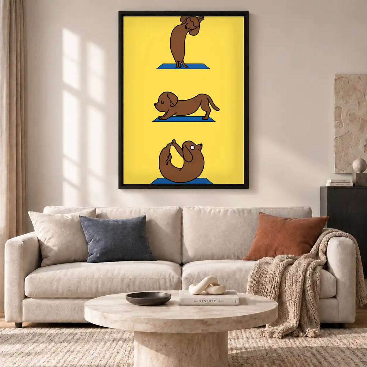 Dachshund Yoga Poses Wall Art 2
