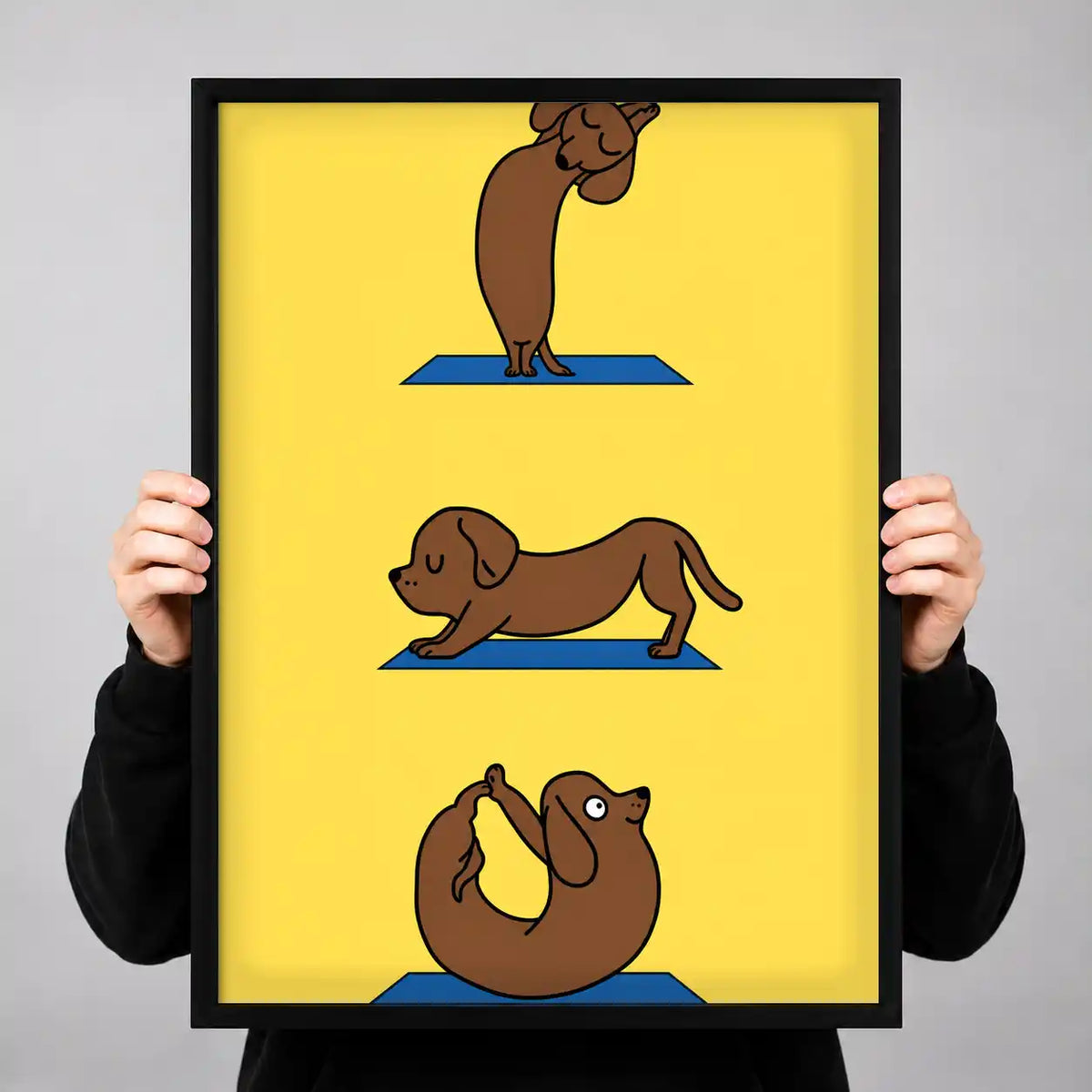 Dachshund Yoga Poses Wall Art 3