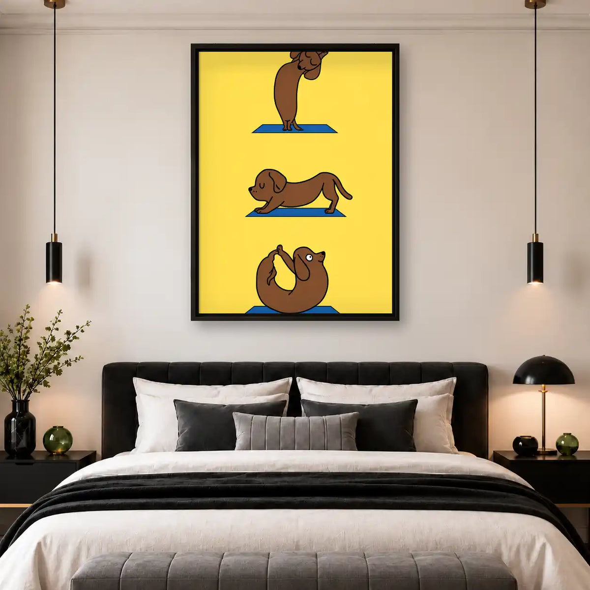 Dachshund Yoga Poses Wall Art 4