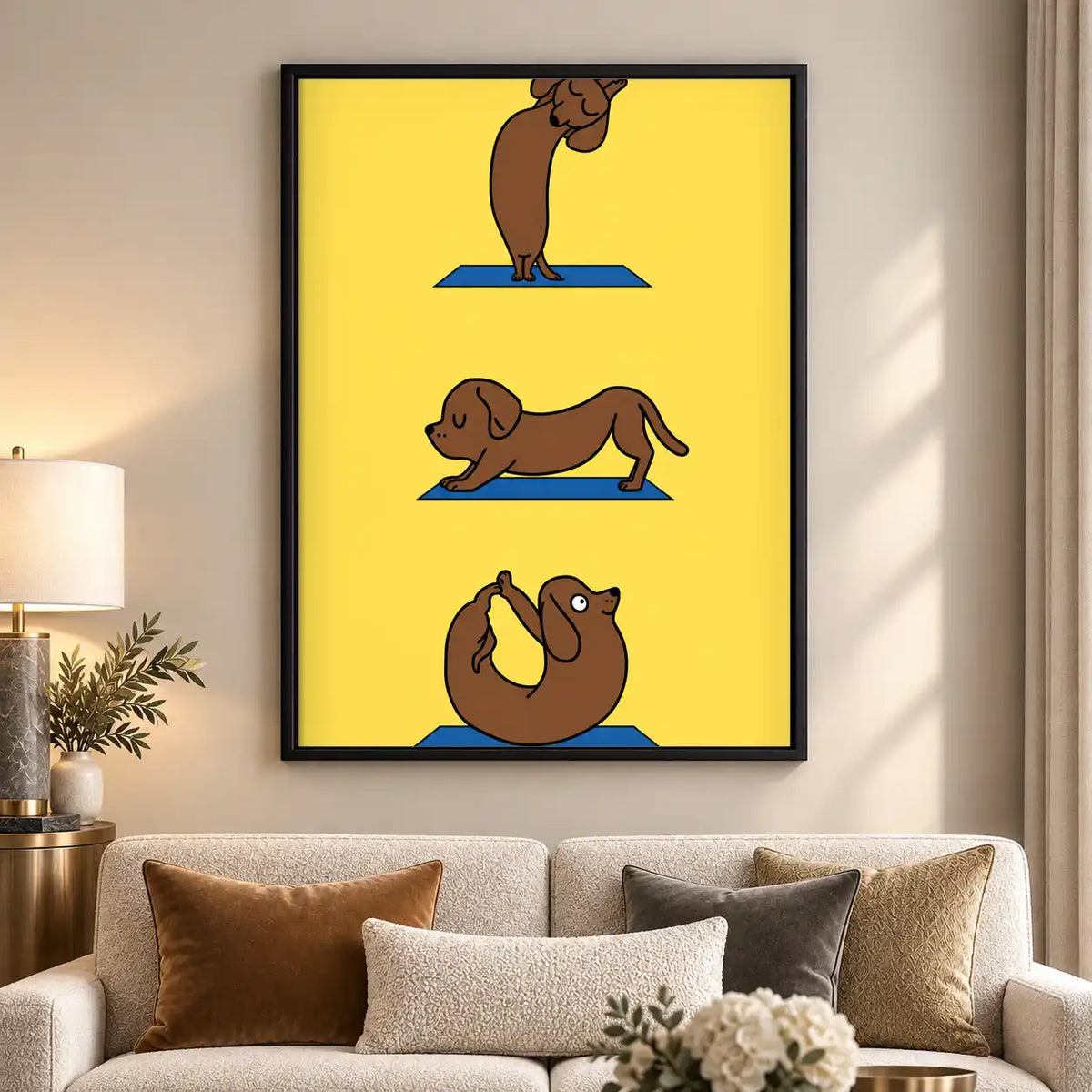Dachshund Yoga Poses Wall Art 5