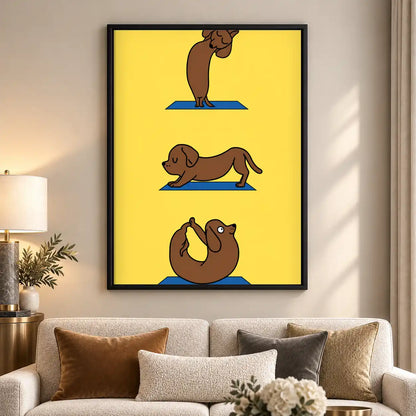 Dachshund Yoga Poses Wall Art 5