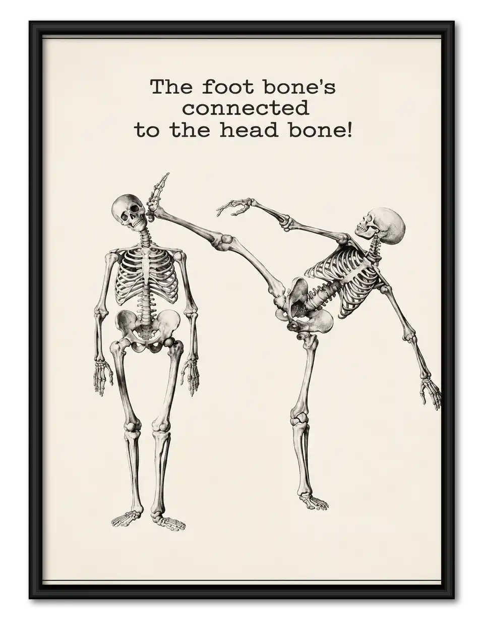 Dancing Skeleton Anatomy Joke Wall Art 1