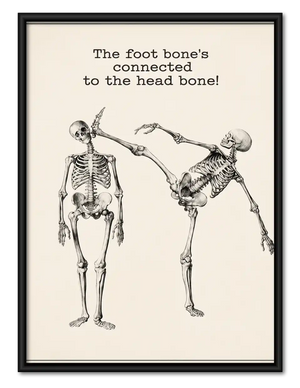 Dancing Skeleton Anatomy Joke Wall Art