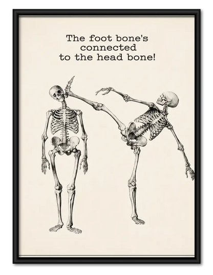 Dancing Skeleton Anatomy Joke Wall Art 1