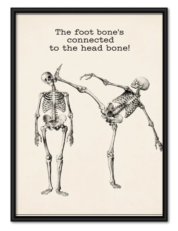 Dancing Skeleton Anatomy Joke Wall Art